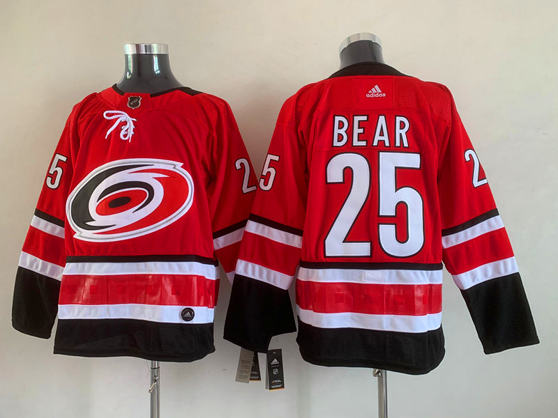 Men's Carolina Hurricanes Ethan Bear #25 Red Jersey